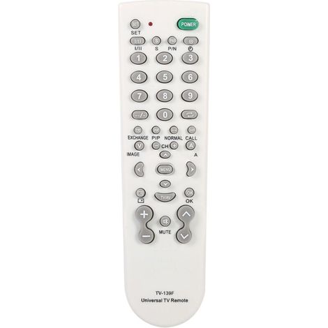 Télécommande TV intelligente universelle, 1 pièce, contrleur de remplacement TV-139F blanc (1/4)