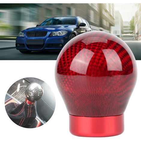 Universelle rote Schaltknaufabdeckung aus Kohlefaser, Autotuning-Zubehör, Innenraummodifikation (1/5)