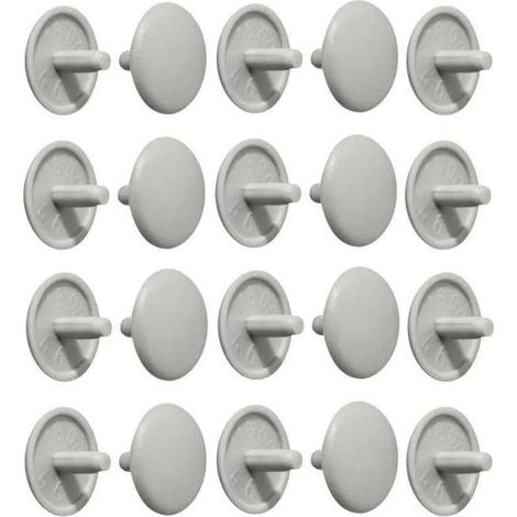 Confezione da 20 copriviti in plastica grigio chiaro – tipo Pozidrive PZ2 a croce – Per una finitura impeccabile su legno massello – RAL 7035 (1/2)