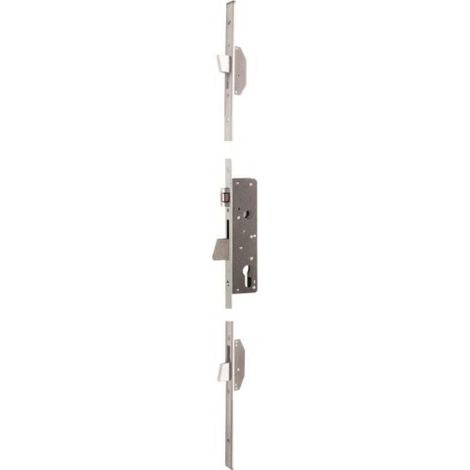 Iseo City – Serrure à larder 3 points à cylindre européen – Pêne dormant et rouleau – Têtière plate inox 24 x 3 x 1860 mm – Entraxe 85 mm (1/3)