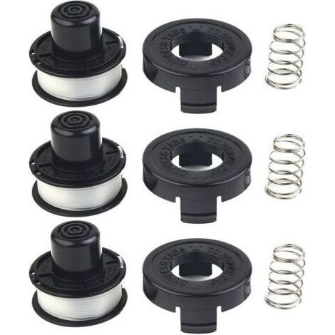 3 x S'applique à Bobine de fil et remplacement Black & Decker RS136 Bobine de coupe-bordures Ensemble de ressorts Corde de tonte en nylon (1/3)