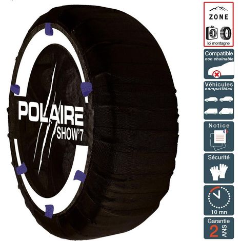 Jeu de 2 chaînes neige textile pour pneus 175/70R14 185/65R14 205/40R17 – Montage rapide – Faible bruit de roulement – Boîte avec gants – Polaire (1/3)