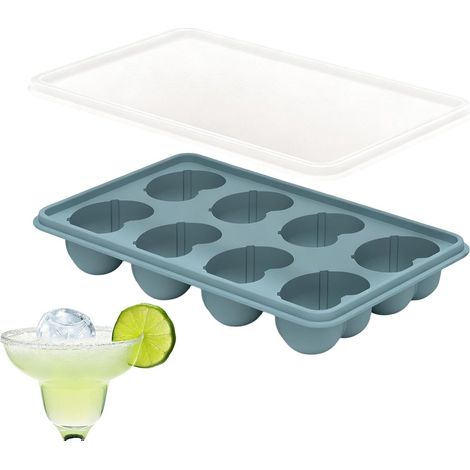 Bac à glaçons en silicone — modèle à 8 alvéoles — démoulage facile — antiadhésif — convient pour la confection de chocolats, de gelées et de mini-gâteaux, ainsi que pour accompagner le whisky, les coc (1/5)