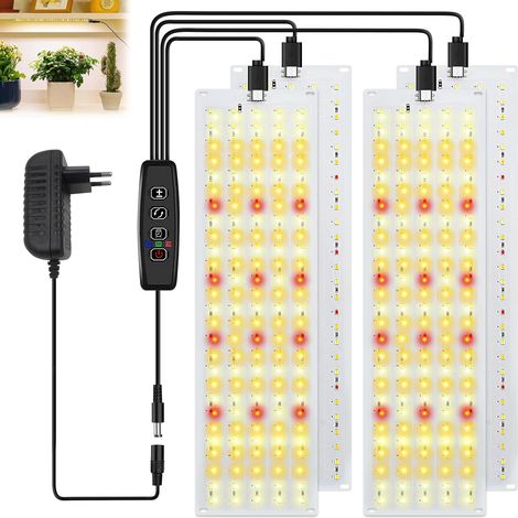 4 x LED Plant Lamp Full Spectrum, Grow Light with 540 LEDs Grow Light, Plant Light with 3/9/12H Timer and 10 Brightness Levels for Plants (1/5)