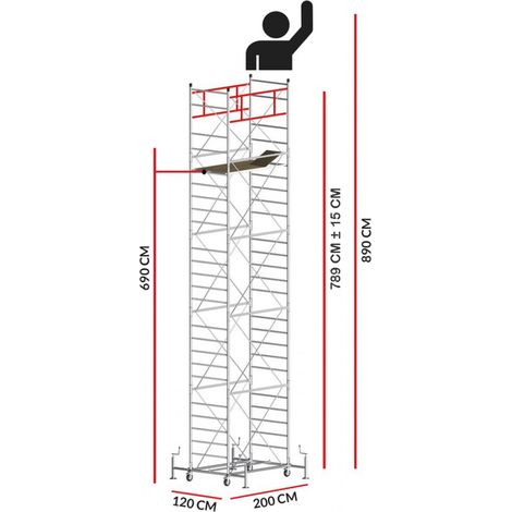 Echafaudage M5 SUPERLUX (Hauteur de travail 8,90 m)