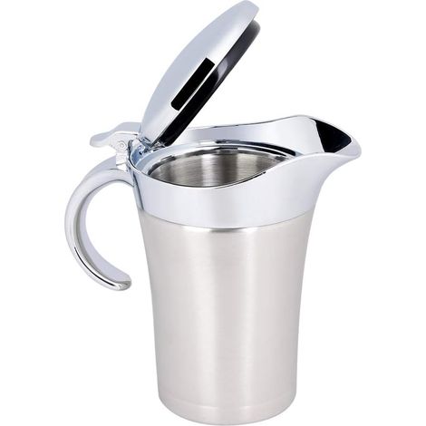 Saucière Thermique, Saucière en Acier Inoxydable, Récipient à Sauce Isotherme, Saucière Isotherme à Double Paroi, Saucière, Saucière avec Couvercle, pour Dîner, Fêtes, Jus, (1/5)