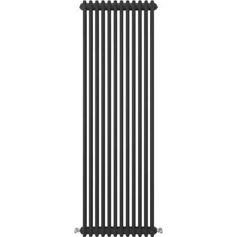 Acezanble Vertical Traditional Cast Iron Style Radiator 1800x560mm 2 Column Black (1/4)