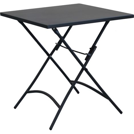 Tavolo quadrato 70x70 cm chiudibile da esterno per bar e pub con struttura e piano in acciaio Bistrot -  Black