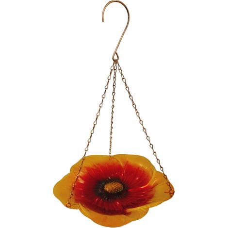 Mangiatoie per uccelli, vassoio a forma di fiore, gancio e -2