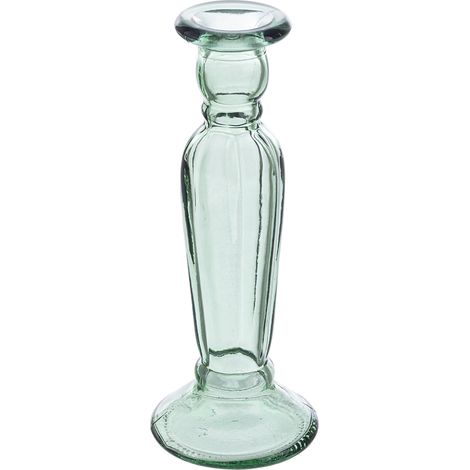 candelabro vt julia in varie tonalità di colore realizzato con materiale in vetro riciclato -Ø9 x h 22cm / Verde giada (1/2)