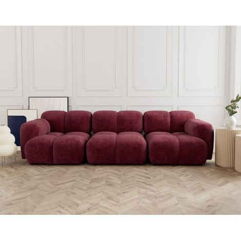 Lisa Design – Canapé modulable 3 places en velours texturé – Largeur 307 cm – Hauteur 75 cm – Style contemporain – Charge max 120 kg (1/5)