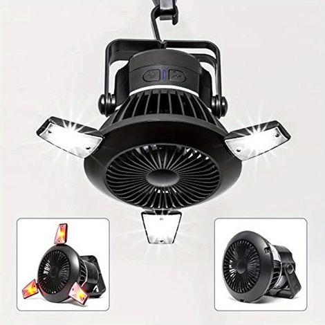 Lampe solaire de ventilateur de Camping, lanterne portative à énergie solaire, lampe anti-moustique d'extérieur, Rechargeable par USB, 4000mAh (1/5)