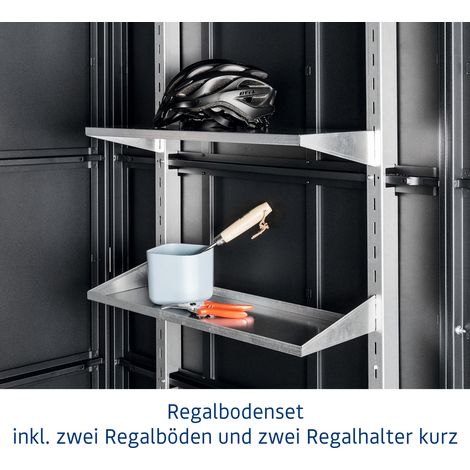 Hörmann Ecostar Regalbodenset für EcoStar Gerätehäuser inkl. Regalhalterset kurz, silber