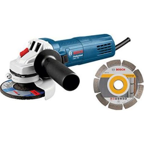 Bosch – Meuleuse d'angle électrique 750W – Vitesse 11 000 tr/min – Disque 115 mm pour métal et bois – Poignée ergonomique et protection anti-démarrage (1/7)
