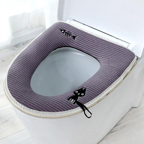 un Sige De Toilette Gris Glissire Pour Chat, Fermeture Glissire Universelle, Sige De Toilette Lavable, Sige De Toilette, Sige De Toilette Domest (1/5)