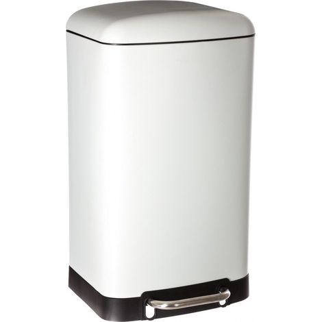 5Five Simply Smart – Poubelle sous évier 30L – Métal finition mate – Fermeture silencieuse – Large pédale – Dimensions 34x32x61cm – Pour cuisine moderne