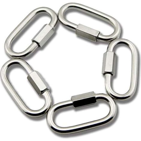 M6 Maillon Rapide en Acier Inoxydable D Forme Mousqueton Maillons de Chaîne 5pcs (1/5)