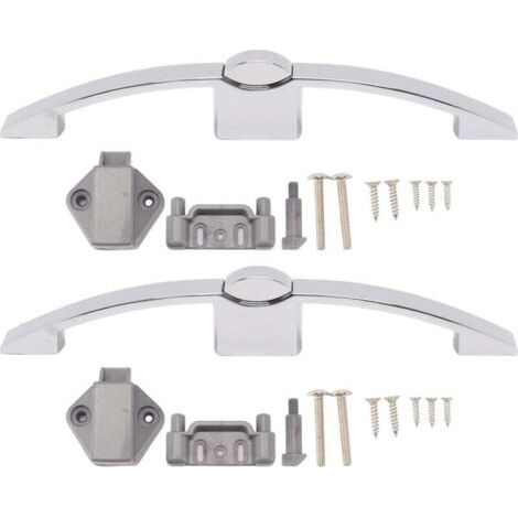 SUNXURY 2 jeux de loquets à boutons poussoirs pour armoire, serrure à bouton de placard avec poignée pour camping-car, bateau, espacement des trous de 160 mm (chrome)