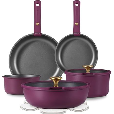 Pans and Pans Set Titanium Coating, Purple (1/3)