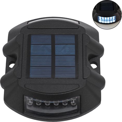 Ortviai Éclairage Solaire pour Extérieur – Plot Lumineux en Aluminium Moulé, Étanche IP68, 6 V / 1,8 W, Blanc
