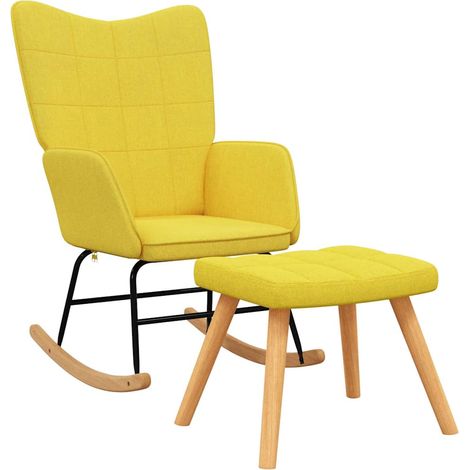 Maison Exclusive - Schaukelsessel mit Hocker Senfgelb Stoff