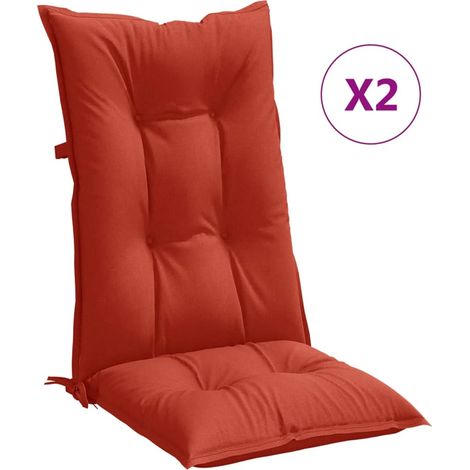 Maison Exclusive - Hochlehner-Auflagen 2 Stk. Melange Rot 120x50x (1/5)