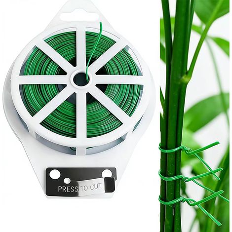 Fil de ligature pour plantes de jardin (attache-câble torsadée), 50 mètres, avec pince coupante (1/5)