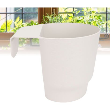 Pots de Fleur Suspensifs pour Balustrades et Clôtures Blancs (1/5)