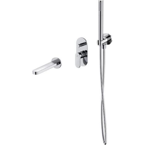 Cersanit Crea - Mitigeur de baignoire encastré, installation à trous, avec corps, avec accessoires, chrome S952-035 (1/2)
