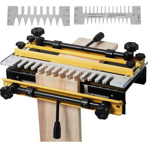 Gabarit à Queue d'Aronde Largeur 310 mm Gabarit de Défonceuse à Queue d'Aronde Outil Menuiserie pour Tenons et Mortaises, Fabrication Meubles Bois, avec 3 Gabarits 5 Fraises, Alignement Précis (1/5)