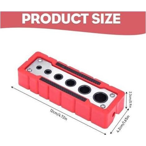 Gabarit de perçage de 6 diamètres, outil de perçage Ø 2-12 mm pour le perçage à angle droit et de précision sur les surfaces, les matériaux ronds et les bords. (1/4)