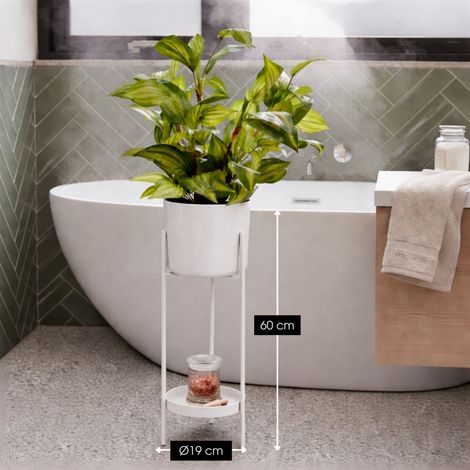 Porte-plante sur Pied Colyn en Fer Blanc avec Support Pot de Fleurs Hauteur 60 cm - PANGIVO (1/5)