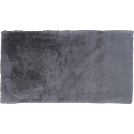 Tapis Imitation Fourrure "Fin" 60x110cm Gris (1/5)