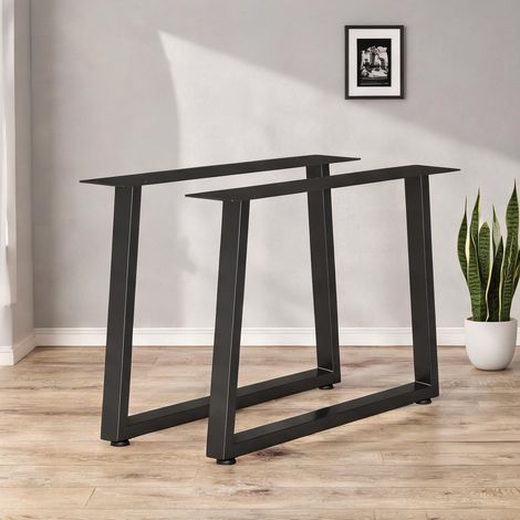 Set de 2 pieds de table trapézoïdaux en acier 60 x 43 cm avec (1/5)