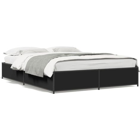 Maison Exclusive - Bettgestell Schwarz 140x200 cm Holzwerkstoff u