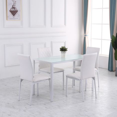 Esstisch Küchentisch großer Tisch, modernes Design, 120 cm x 60 cm x 75 cm, Weiß