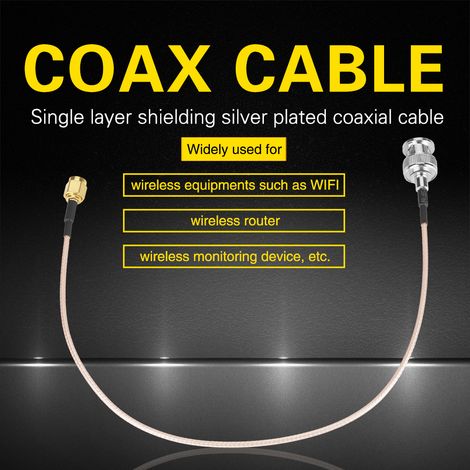 Lot de 2 câbles coaxiaux RG316 50 Ω, 30 cm, connecteurs SMA mâle vers BNC mâle, pour adaptateur d'extension d'antenne