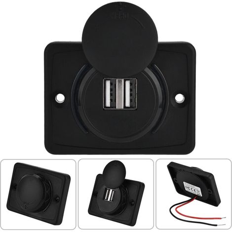 Doppelte USB-3,1-A-Zigarettenanzünderbuchse, schwarzes ABS, 12 V/24 V
