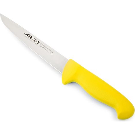 Coltello da macellaio Arcos Colore - Prof 294700 in acciaio inox Nitrum e mango polipropilene ergonomico giallo e lama 18 cm, coperchio del display