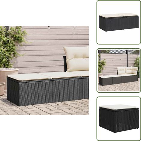 Salon de jardin avec coussins 2 pcs noir résine tressée acacia - Ensemble De Canapés De Jardin - Ensembles De Canapés De Jardin - Ensemble De Canapés D'extérieur - Ensemble De Canapés De Patio (1/5)