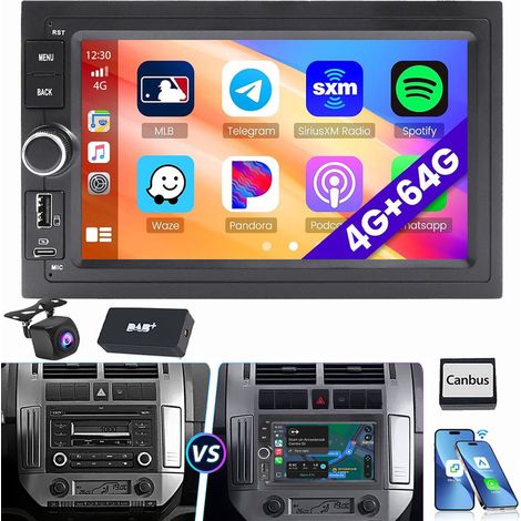 Carplay Android 15 Autoradio Pour VW Polo 9N Golf 4 Passat B5 T5 GPS RDS BT 4+64G DAB CAM