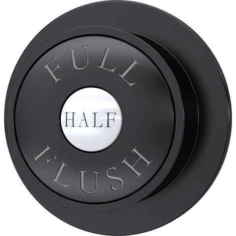 Traditional Dual Flush Push Button - 72mm - Matt Black