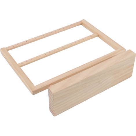 Porte-boucles d'oreilles en bois massif à double étage, organisateur et présentoir pour bijoux (1/5)