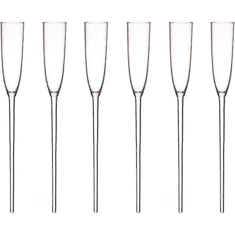 (Liquidation) Lot de 6 flûtes à champagne avec support et vase. Style vintage unique, soufflé à la main, idéal pour un bar à la maison ou une fête. (1/5)