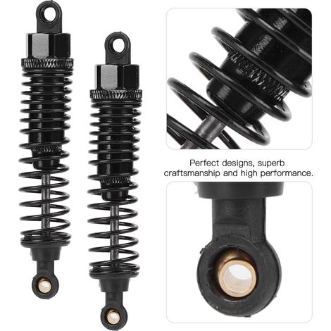 2 pièces Amortisseurs Métalliques pour Voiture RC, Pièces de Rechange Accessoires pour Modèle 1:10, Noir 85MM (1/5)