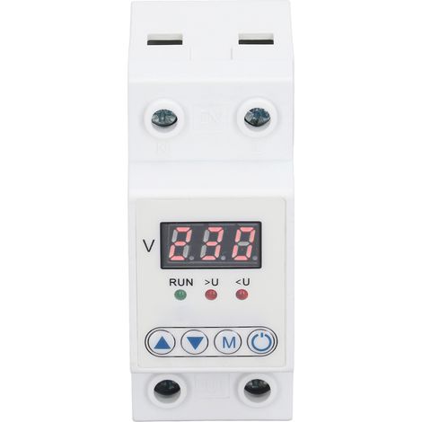 Automatischer Spannungsschutzschalter mit LED 230V AC 63A, intelligenter Überspannungs- und Unterspannungsregler, einstellbare Schutzvorrichtung mit automatischer Rückstellung. (1/5)