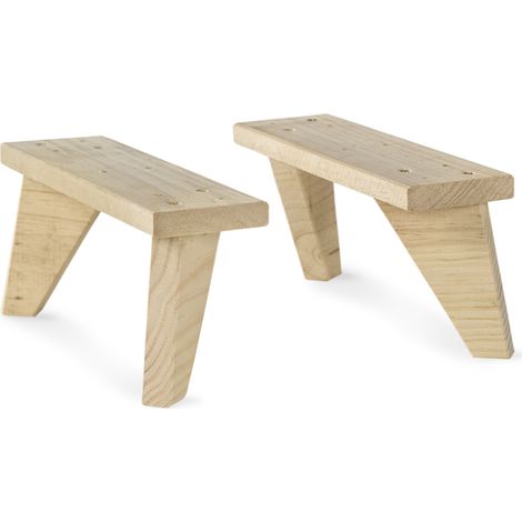 Idroweb – Ensemble de 2 jambes dynamiques en pin massif – Finition naturelle – Stabilité pour tables de travail et salle à manger – Assemblage simple