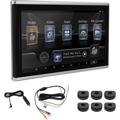 Lecteur DVD Portable Voiture Appuie-tête de 9 Pouces 4K WIFI Bluetooth à écran tactile MP3 MP4 WMA AVI d\'appui-tête Moniteur multimédia numérique-DOU