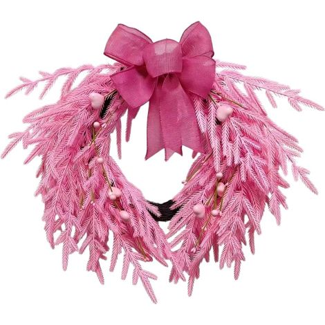 Couronne de Pin, de Norfolk Faite, Main pour Décoration de et  Couronne de Pin de Norfolk Faite Main, Décoration Florale Saint-Valentin, 48 cm pour Porte Mur Salon Intérieur Extérieur (1/5)
