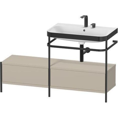 Ensemble lavabo HAPPY D.2 PLUS 1400x490mm sans trou de robinetterie, blanc super mat